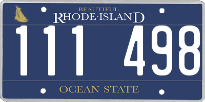 RI license plate 111498