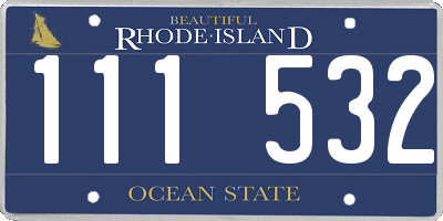 RI license plate 111532