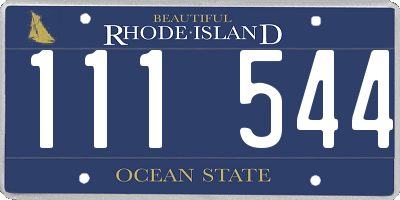 RI license plate 111544