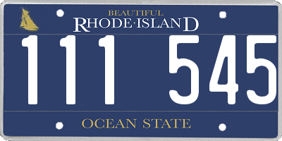 RI license plate 111545