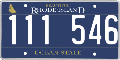 RI license plate 111546