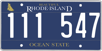 RI license plate 111547