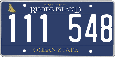 RI license plate 111548
