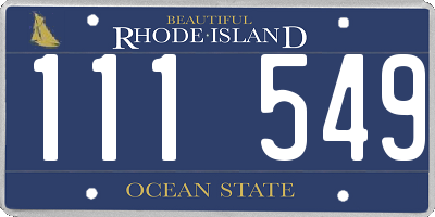 RI license plate 111549