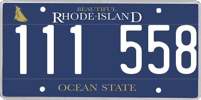 RI license plate 111558