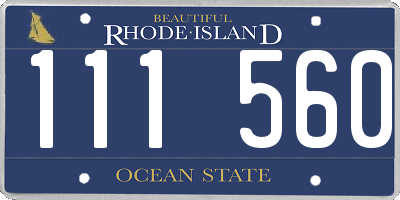 RI license plate 111560