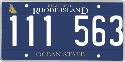 RI license plate 111563