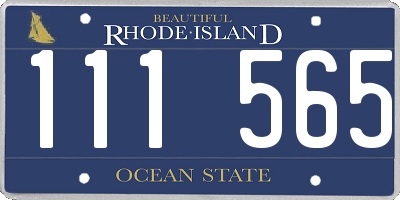 RI license plate 111565