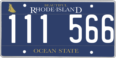 RI license plate 111566