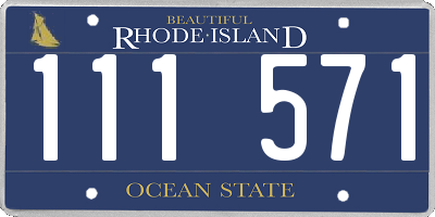 RI license plate 111571
