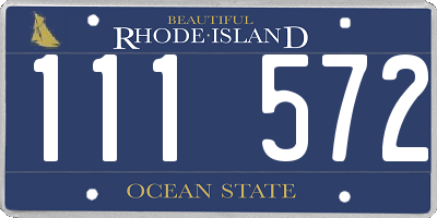 RI license plate 111572