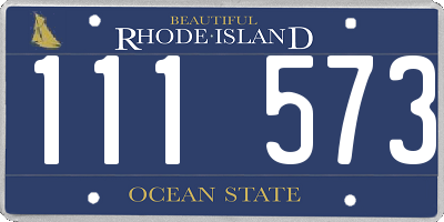 RI license plate 111573