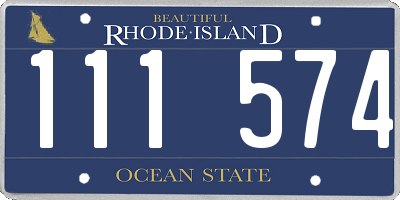 RI license plate 111574