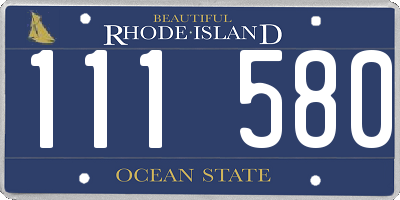 RI license plate 111580
