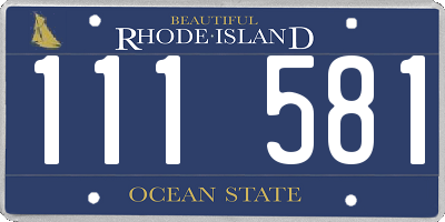 RI license plate 111581