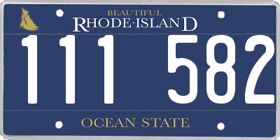 RI license plate 111582