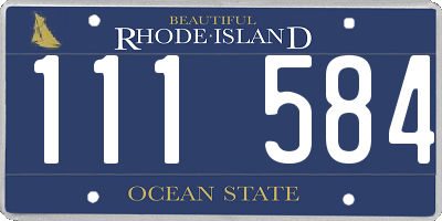 RI license plate 111584