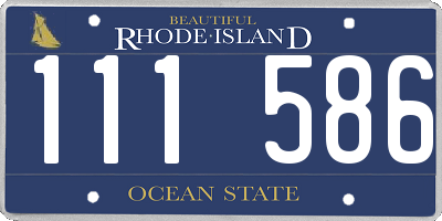 RI license plate 111586
