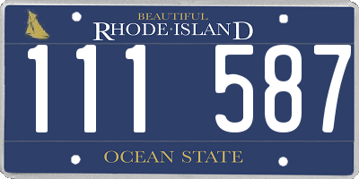 RI license plate 111587