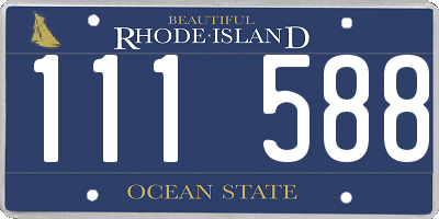 RI license plate 111588