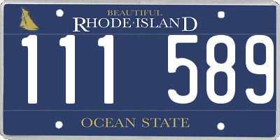 RI license plate 111589