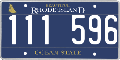 RI license plate 111596