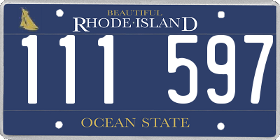 RI license plate 111597