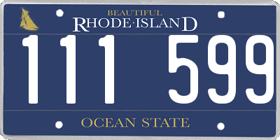 RI license plate 111599