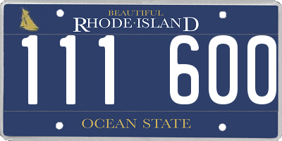 RI license plate 111600