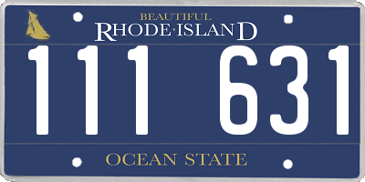 RI license plate 111631