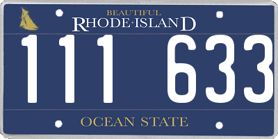 RI license plate 111633