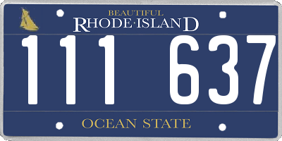 RI license plate 111637