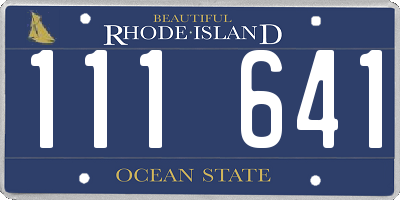 RI license plate 111641