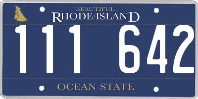RI license plate 111642