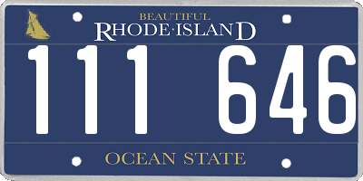 RI license plate 111646