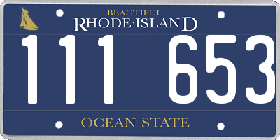 RI license plate 111653