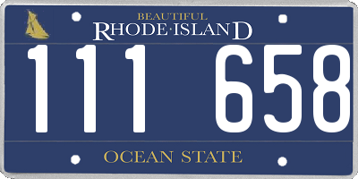 RI license plate 111658