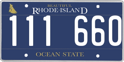 RI license plate 111660
