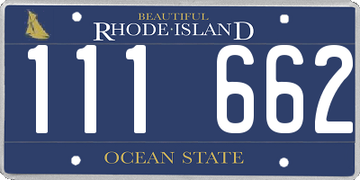 RI license plate 111662