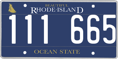 RI license plate 111665