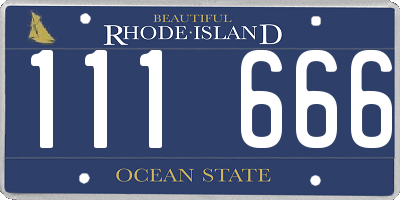 RI license plate 111666