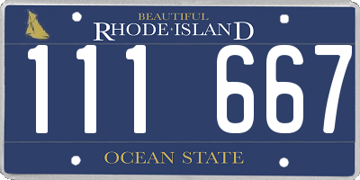 RI license plate 111667
