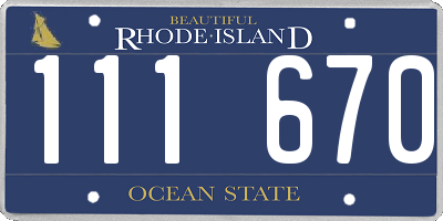 RI license plate 111670