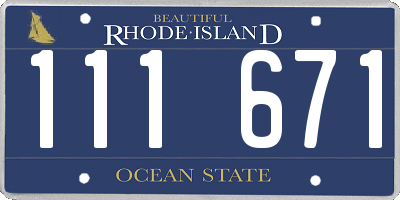 RI license plate 111671