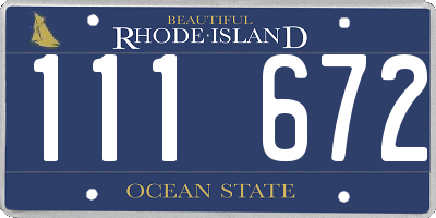 RI license plate 111672