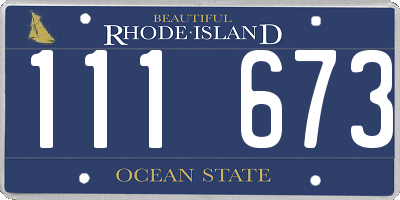 RI license plate 111673