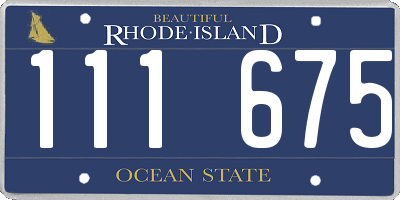RI license plate 111675