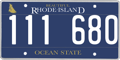 RI license plate 111680