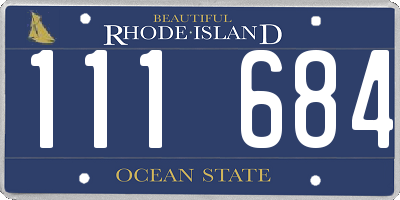 RI license plate 111684