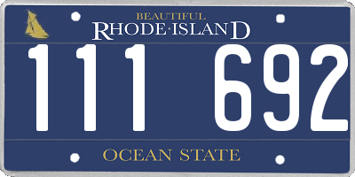 RI license plate 111692